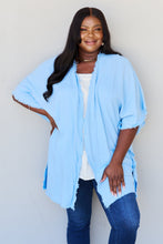 Load image into Gallery viewer, HEYSON Summer is Calling Full Size Wash Gauze Open Front Kimono in Pastel Blue
