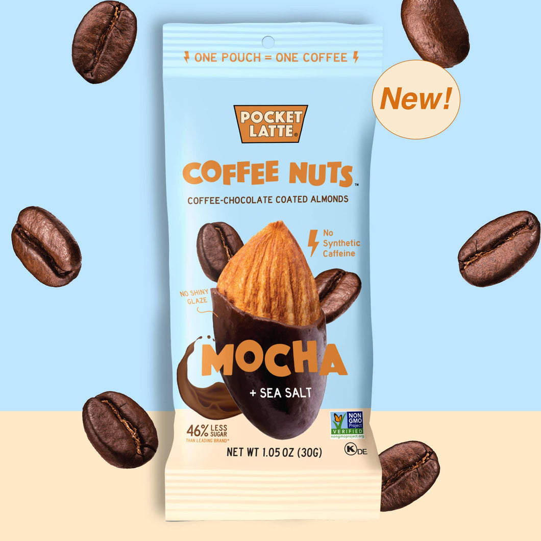 Pocket Latte - Mocha + Sea Salt Coffee Nuts, 1.05oz Pouches