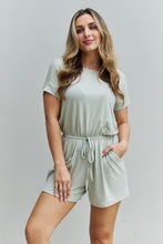 Load image into Gallery viewer, Zenana Chilled Out Full Size Short Sleeve Romper in Light Sage
