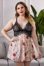 Load image into Gallery viewer, Lace Bra Splicing Floral Babydoll
