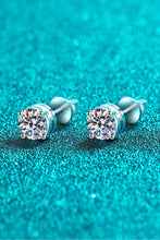 Load image into Gallery viewer, 2 Carat Moissanite Rhodium-Plated Stud Earrings
