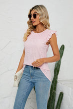Load image into Gallery viewer, Smocked Round Neck Eyelet Top
