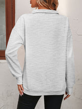 Load image into Gallery viewer, Zip-Up Dropped Shoulder Sweatshirt
