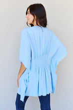 Load image into Gallery viewer, HEYSON Summer is Calling Full Size Wash Gauze Open Front Kimono in Pastel Blue
