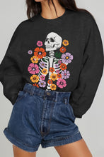 Load image into Gallery viewer, Simply Love Simply Love Full Size Flower Skeleton Graphic Sweatshirt
