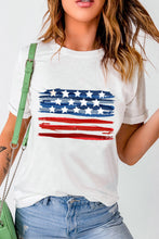 Load image into Gallery viewer, US Flag Graphic Round Neck Tee
