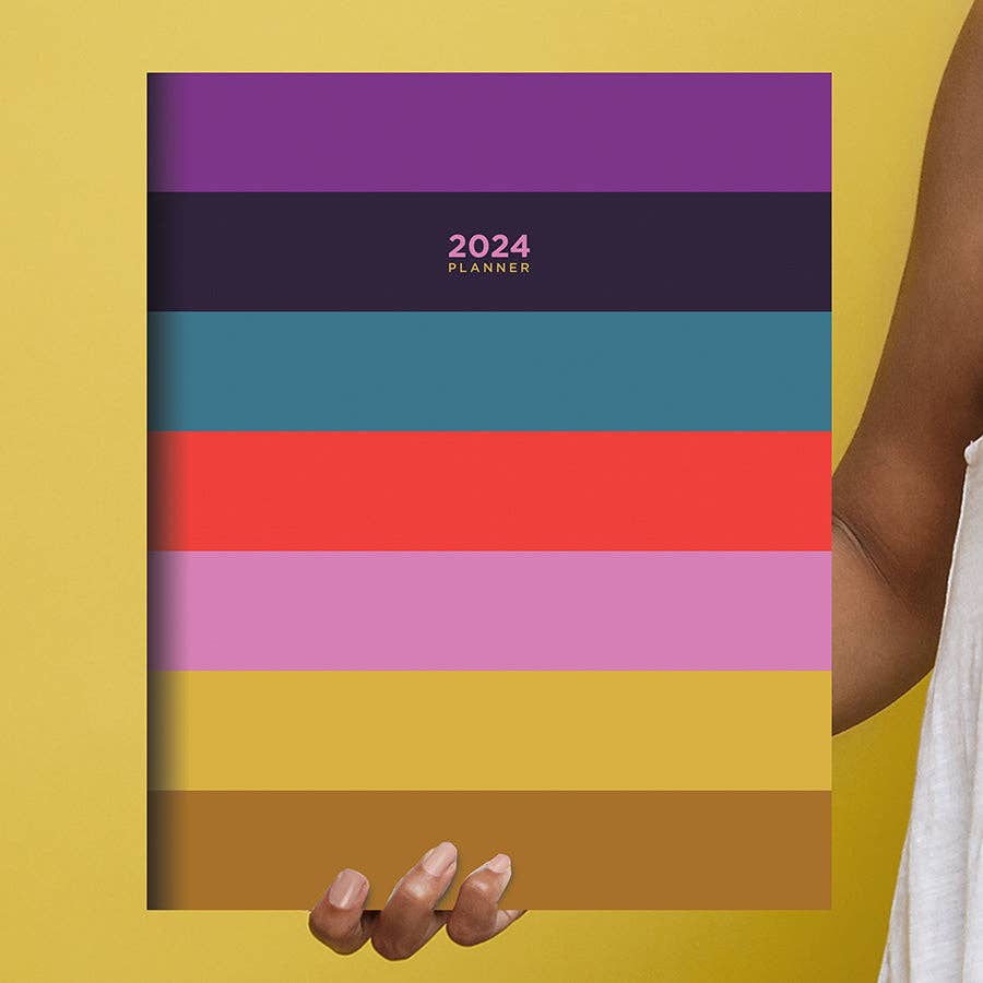 TF Publishing - Paper Goods - 2024 Bali Stripe Large Monthly Planner