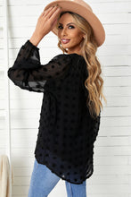 Load image into Gallery viewer, Swiss Dot Balloon Sleeve V-Neck Blouse
