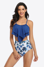 Load image into Gallery viewer, Botanical Print Ruffled Two-Piece Swimsuit
