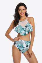 Load image into Gallery viewer, Tropical Print Ruffled Two-Piece Swimsuit
