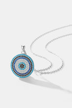 Load image into Gallery viewer, 925 Sterling Silver Round Shape Artificial Turquoise Pendant Necklace
