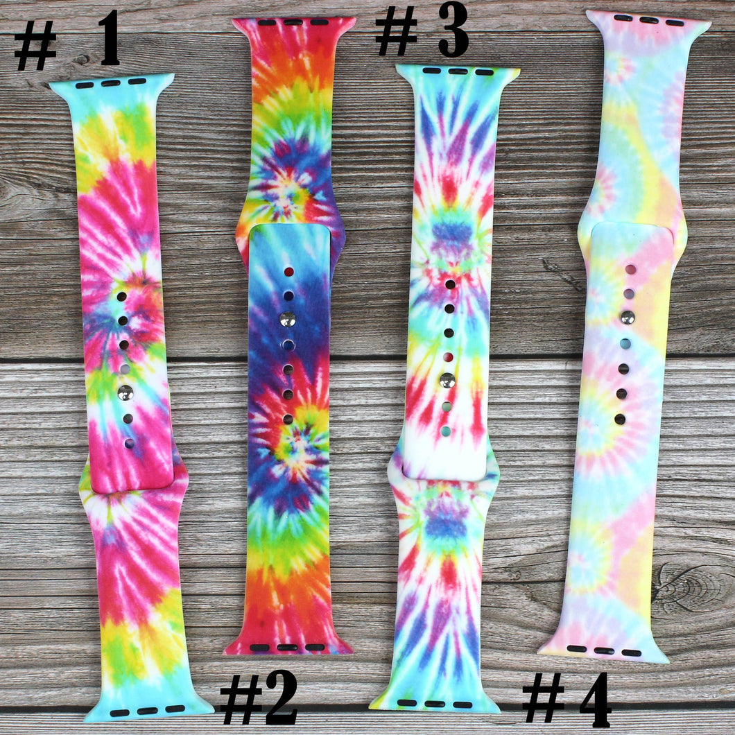 ShopTrendsNow - Tie Dye Silicone Printed Bands for Apple Watch