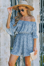 Load image into Gallery viewer, Printed Flounce Sleeve Off-Shoulder Romper
