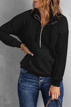 Load image into Gallery viewer, Quilted Half-Zip Sweatshirt with Pocket
