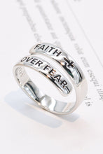 Load image into Gallery viewer, 925 Sterling Silver FAITH OVER FEAR Bypass Ring
