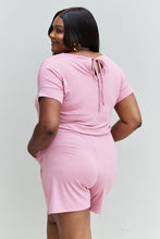 Load image into Gallery viewer, Zenana Chilled Out Full Size Short Sleeve Romper in Light Carnation Pink
