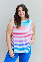 Load image into Gallery viewer, Heimish Love Yourself Full Size Multicolored Striped Sleeveless Round Neck Top
