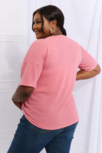 Load image into Gallery viewer, Heimish Made For You Full Size 1/4 Button Down Waffle Top in Coral
