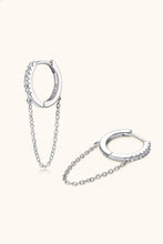 Load image into Gallery viewer, Moissanite 925 Sterling Silver Huggie Earrings with Chain
