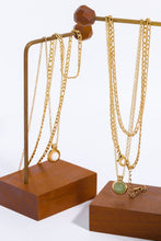Load image into Gallery viewer, Copper 14K Gold Pleated Round Shape Aventurine Pendant Necklace
